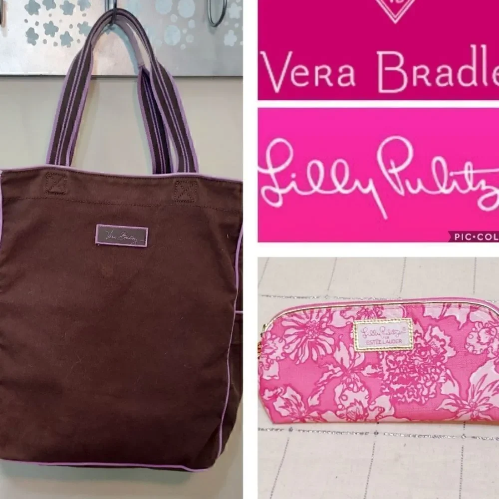 Cotton Canvas Tote & Cosmetic bag